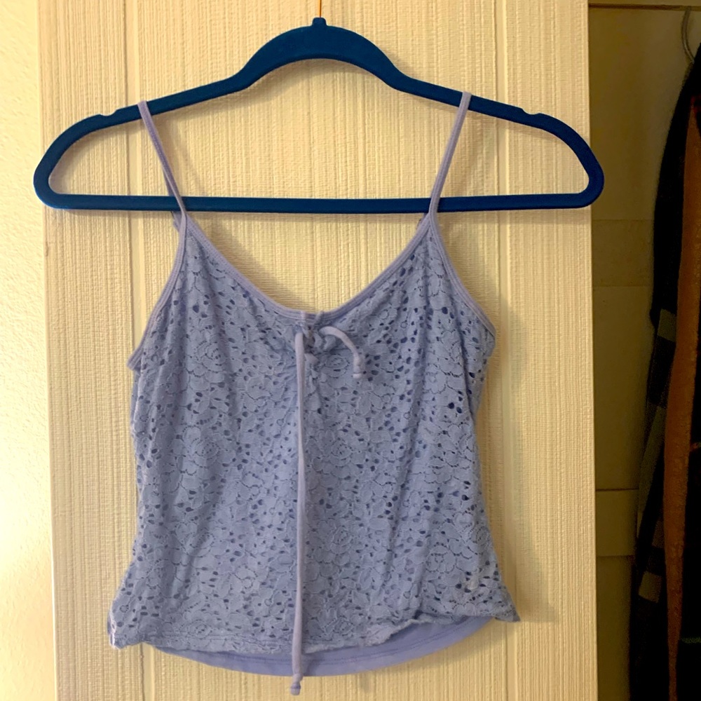 Hollister blue lace crop top size xs worn once